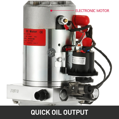 Ηλεκτρική υδραυλική αντλία 7l Πλαστική δεξαμενή μονής δράσης 12v Dc