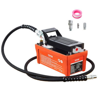 VEVOR Air Hydraulic Pump, 10.000 PSI 1/2 Gal Reservoir, NPT 3/8&quot; Oil Outlet, NPT 1/4&quot; Init, 6,6 ft Pipe, Foot Actuated Hydraulic Pump Air Treadle for Auto Body Frame Machines and Pulling Post, Πορτοκαλί