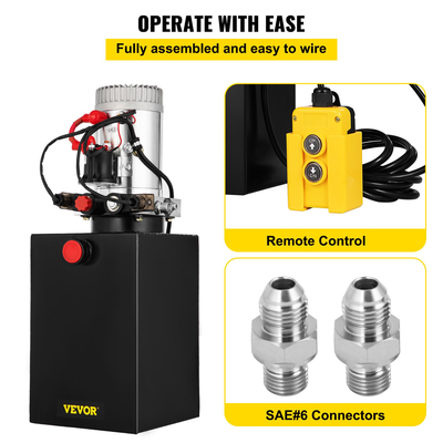 Υδραυλική αντλία Ηλεκτρική υδραυλική αντλία 12 Quart Μεταλλική δεξαμενή διπλής δράσης για ρυμουλκούμενο απόρριψης