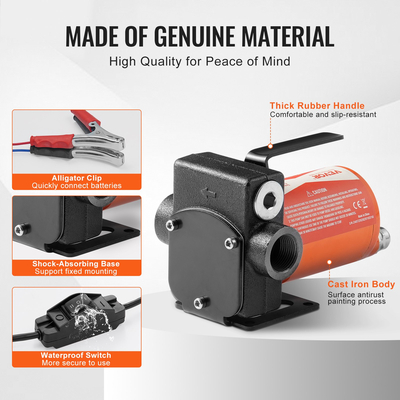 Αντλία μεταφοράς καυσίμου VEVOR 12V 5 GPM 1/10 HP Αντλία Diesel with Auto Fuel Nozzle