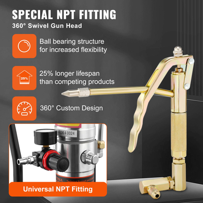 Αντλία γράσου VEVOR, αναλογία πίεσης 50:1 Αεροκίνητη αντλία γράσου με σωλήνα υψηλής πίεσης 13 ποδών και πιστόλι γράσου, πνευματική αντλία γράσου με καπάκι κάννης, φορητή αντλία λίπανσης 360° πιστόλι κεφαλής