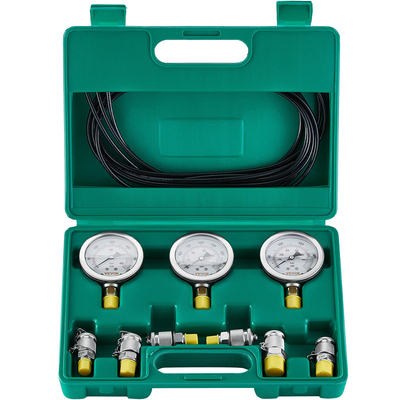 Κιτ δοκιμής υδραυλικής πίεσης VEVOR, 250/400/600bar, 3 μετρητές 6 δοκιμαστικοί σύνδεσμοι 3 σωλήνες δοκιμής, σετ μετρητή δοκιμής υδραυλικού εκσκαφέα με φορητή θήκη μεταφοράς για μηχανήματα κατασκευής εκσκαφέων τρακτέρ