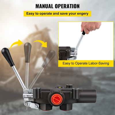 VEVOR Hydraulic Directional Control Valve, 1 Spool Hydraulic Spool Valve, 21 GPM Hydraulic Loader Valve, 3625 PSI Directional Control Valve, Hydraulic Valves and Controls for Tractors Loaders Tanks