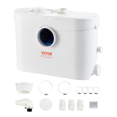 VEVOR Macerator Disposal Pump Basement Macerator Pump 700W, ροή 9600l/h, κεφαλή εκκένωσης 10m 99% αποτελεσματικό αντιμικροβιακό με 3 εισόδους νερού για τουαλέτα, υπόγειο, κουζίνα, νεροχύτη, μπανιέρα, αποκομιδή λυμάτων, πλυντήριο πιάτων