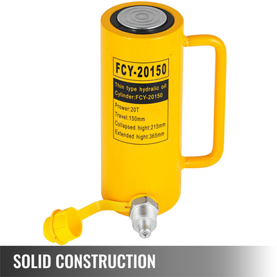 Υδραυλικός κύλινδρος VEVOR, Υδραυλικός κύλινδρος συμπαγούς εμβόλου 20 τόνων, υδραυλικός κύλινδρος μονής δράσης 6 ιντσών, με Φορητούς κύλινδρους ανύψωσης υδραυλικού συμπαγούς γρύλου