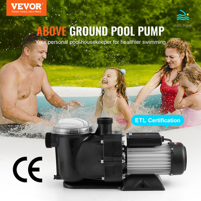 VEVOR Above Ground Swimming Pool Pump Single Speed ​​1,5 HP 100 GPM 2850 RPM UL