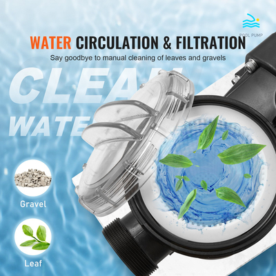 VEVOR Above Ground Swimming Pool Pump Single Speed ​​1,5 HP 100 GPM 2850 RPM UL