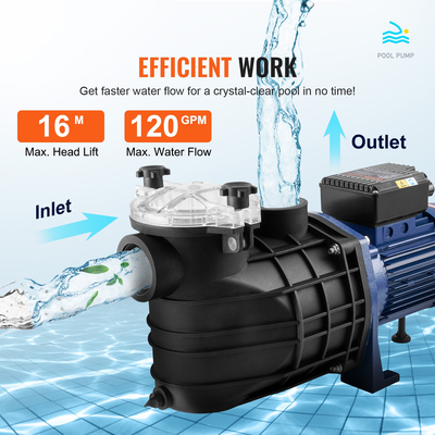 VEVOR Swimming Pool Pump 2,5HP 120GPM Max Flow Filter Pump μονής ταχύτητας 220V 2850RPM 50ft Max Head Pool Pump με καλάθι φίλτρου για πισίνες πάνω από το έδαφος Υδρομασάζ Spas