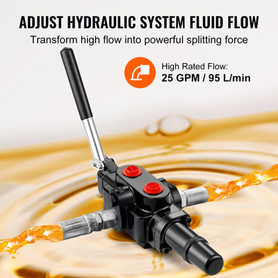 VEVOR Hydraulic Valve 1 Spool 25GPM Hydraulic Directional Control Valve 3626 PSI