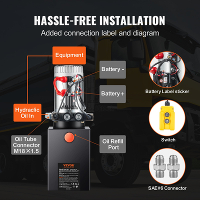 VEVOR Hydraulic Pump 10 Quart Double Acting Dump Trailer Pump Μονάδα ισχύος DC 12V