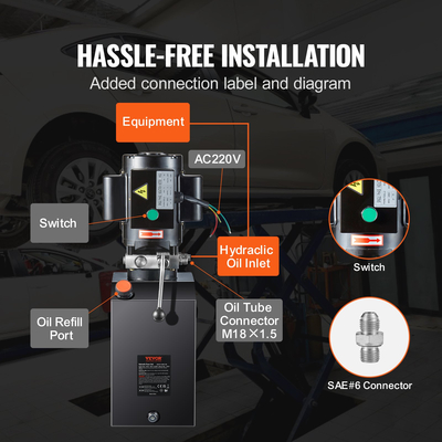 VEVOR Hydraulic Pump 15 Quart Single Acting Dump Trailer Pump Μονάδα ισχύος AC 220V
