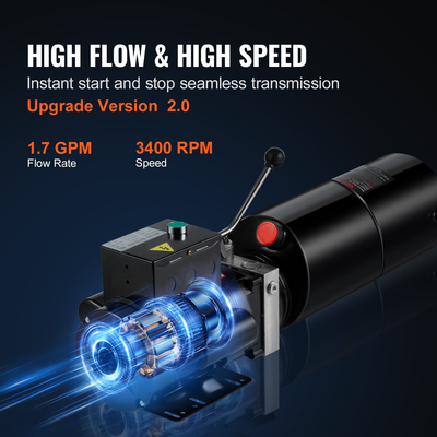 VEVOR Hydraulic Pump 10 Quart Single Acting Dump Trailer Pump Μονάδα ισχύος AC 220V