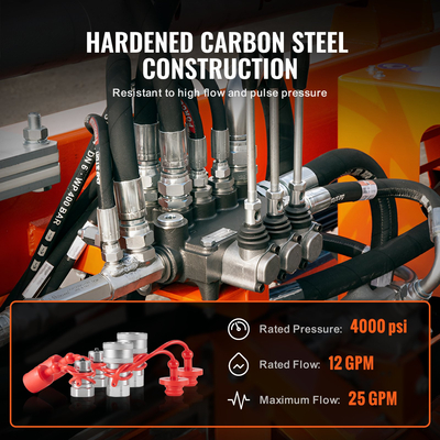 VEVOR 1/2&quot; Tapered Hydraulic Couplers 1/2&quot; NPT Skid Steer Couplers 4 Dust Caps