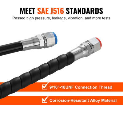 Κιτ εξωλέμβιων εύκαμπτων σωλήνων VEVOR, υδραυλικός εύκαμπτος σωλήνας διεύθυνσης 20 ποδιών, 2-τεμάχια στεγανοί σωλήνες TPEE υδραυλικοί εύκαμπτοι σωλήνες σκάφους, συμβατοί με υδραυλικό σύστημα εξωλέμβιας διεύθυνσης σκάφους Marine έως 300 HP