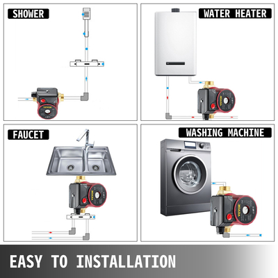 Αντλία κυκλοφορίας ζεστού νερού VEVOR 0,6 ιντσών 220V 5,3 GPM 90W Ενισχυτική αντλία νερού 0,8A για Ηλεκτρονικό Αυτόματο Πλυντήριο οικιακού ντους Bar