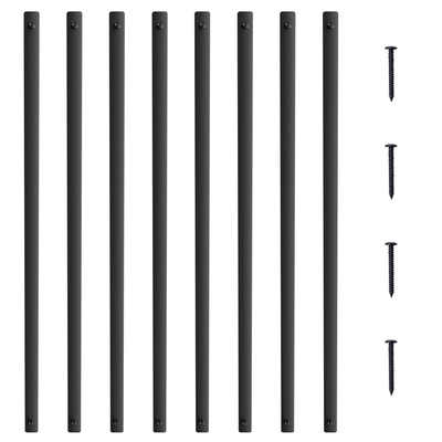 Μεταλλικά κάγκελα VEVOR Staircase, 38&#039;&#039; x 1&#039;&#039; Επίπεδοι διακοσμητικοί άξονες από κράμα αλουμινίου, 72 Pack κιγκλίδωμα καταστρώματος με βίδες, κλασικό κιγκλίδωμα κοίλου καταστρώματος σατέν με μαύρη επίστρωση για βεράντα