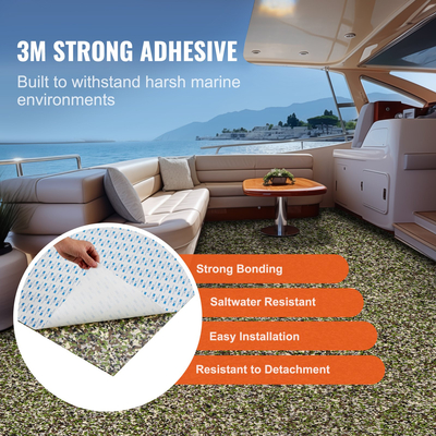 VEVOR Boat Flooring, EVA Foam Boat Decking 94,5&quot; x 23,6&quot;, Αντιολισθητικό Αυτοκόλλητο Δάπεδο, 31,1sq.ft 2 Rolls of Marine Carpet for Boats, Yacht, Pontoon, Kayak Decking