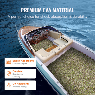 VEVOR Boat Flooring, EVA Foam Boat Decking 94,5&quot; x 23,6&quot;, Αντιολισθητικό Αυτοκόλλητο Δάπεδο, 31,1sq.ft 2 Rolls of Marine Carpet for Boats, Yacht, Pontoon, Kayak Decking