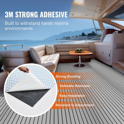 VEVOR Boat Flooring, EVA Foam Boat Decking 94,5&quot; x 35,4&quot;, Αντιολισθητικό αυτοκόλλητο δάπεδο, 23,2 sq.ft Θαλάσσιο χαλί για σκάφη, γιοτ, Pontoon, δάπεδα καγιάκ