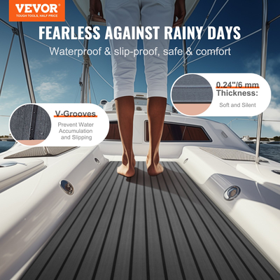 VEVOR Boat Flooring, EVA Foam Boat Decking 94,5&quot; x 17,7&quot;, Αντιολισθητικό αυτοκόλλητο δάπεδο, 11,6 sq.ft Θαλάσσιο χαλί για σκάφη, γιοτ, Pontoon, δάπεδα καγιάκ