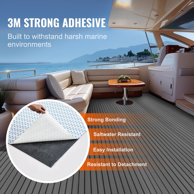 VEVOR Boat Flooring, EVA Foam Boat Decking 94,5&quot; x 17,7&quot;, Αντιολισθητικό αυτοκόλλητο δάπεδο, 11,6 sq.ft Θαλάσσιο χαλί για σκάφη, γιοτ, Pontoon, δάπεδα καγιάκ