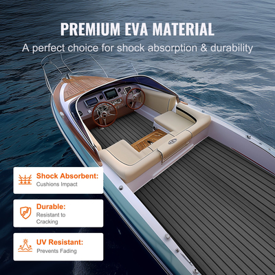 VEVOR Boat Flooring, EVA Foam Boat Decking 94,5&quot; x 17,7&quot;, Αντιολισθητικό αυτοκόλλητο δάπεδο, 11,6 sq.ft Θαλάσσιο χαλί για σκάφη, γιοτ, Pontoon, δάπεδα καγιάκ