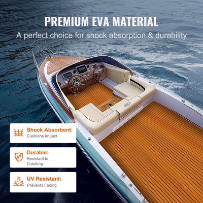 VEVOR Boat Flooring, EVA Foam Boat Decking 94,5&quot; x 46&quot;, Αντιολισθητικό αυτοκόλλητο δάπεδο, 29,9 sq.ft Θαλάσσιο χαλί για σκάφη, γιοτ, Pontoon, δάπεδο καγιάκ