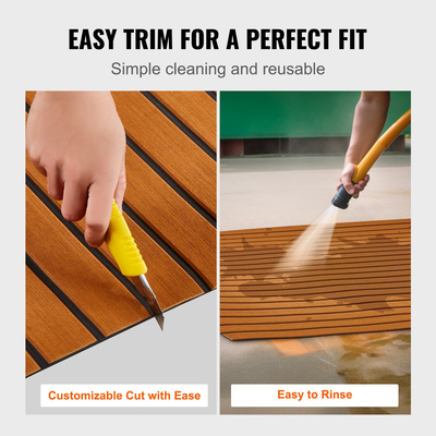 VEVOR Boat Flooring, EVA Foam Boat Decking 94,5&quot; x 46&quot;, Αντιολισθητικό αυτοκόλλητο δάπεδο, 29,9 sq.ft Θαλάσσιο χαλί για σκάφη, γιοτ, Pontoon, δάπεδο καγιάκ