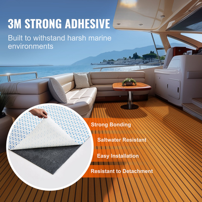 VEVOR Boat Flooring, EVA Foam Boat Decking 94,5&quot; x 35,4&quot;, Αντιολισθητικό αυτοκόλλητο δάπεδο, 23,2 sq.ft Θαλάσσιο χαλί για σκάφη, γιοτ, Pontoon, δάπεδα καγιάκ