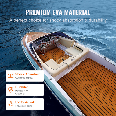 VEVOR Boat Flooring, EVA Foam Boat Decking 94,5&quot; x 35,4&quot;, Αντιολισθητικό αυτοκόλλητο δάπεδο, 23,2 sq.ft Θαλάσσιο χαλί για σκάφη, γιοτ, Pontoon, δάπεδα καγιάκ