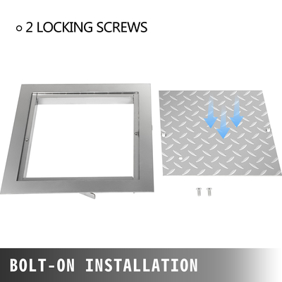VEVOR χωνευτά καλύμματα φρεατίων 50x50 cm Διαφανές άνοιγμα, κάλυμμα αποστράγγισης από γαλβανισμένο χάλυβα Συνολικό μέγεθος 57x57 cm, σφραγισμένα τετράγωνα καλύμματα φρεατίων και σκελετό Καπάκια καλύμματος οπών από ατσάλι για σκάφη και πλοία