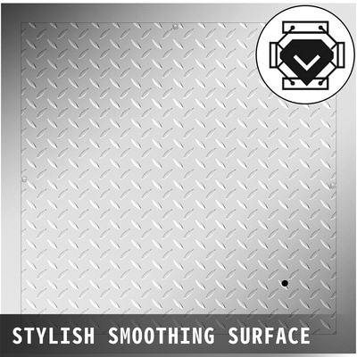 Καλύμματα καλύμματος φρεατίων χωνευτών VEVOR 60x60 cm Διαφανές άνοιγμα, Κάλυμμα αποστράγγισης από γαλβανισμένο χάλυβα Συνολικό μέγεθος 67x67 cm, Σφραγισμένα τετράγωνα καλύμματα φρεατίων και σκελετό Καπάκια καλύμματος οπών από ατσάλι για σκάφη και πλοία