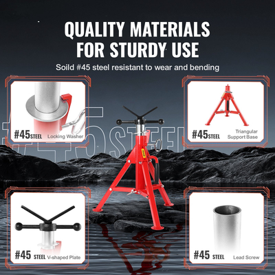 VEVOR V Head Pipe Stand, 2500 lbs Load Capacity Pipe Jack Stand, Ρυθμιζόμενο Ύψος 20&quot;-37&quot;, Φορητά πτυσσόμενα σταντ σωλήνων για συγκολλήσεις, αυτοκίνητα και κατασκευαστικά έργα