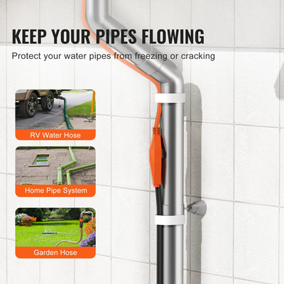 Καλώδιο θέρμανσης σωλήνα VEVOR 25m 23W/m Θερμική ταινία για σωλήνες με ενσωματωμένο θερμοστάτη