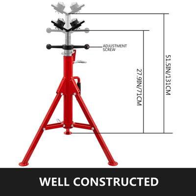 Βάση σωλήνων VEVOR, Μοντέλο V-Head 1107A Head High Folding Pipe Stand, Steel Jack Stand, 2 Ton Capacity Pipe Stand, Pipe Jack Stand 28 ιντσών έως 51,5 ιντσών με μεταφορά 4 σφαιρών