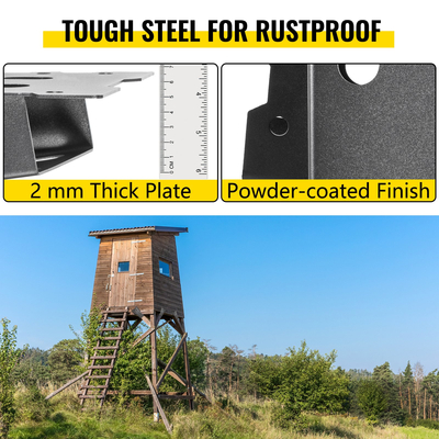 Βραχίονες VEVOR Deer Blind, 2 ΤΕΜ 4&quot; x 4&quot; Deer Stand στηρίγματα, βραχίονες με επίστρωση πούδρας από ατσάλι Tree House, Heavy Duty Deer Stands Ανυψωμένες Deer Blinds για εξωτερική πλατφόρμα και βάση κυνηγιού με κιτ βιδών
