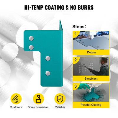 VEVOR 8 τμχ Σετ γωνιακού βραχίονα πάγκου εργασίας 4mm Στιβαρό ατσάλινο στήριγμα με κιτ υλικού