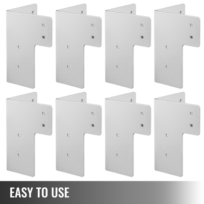 Γωνιακά στηρίγματα πάγκου εργασίας VEVOR 8 υπολογιστές Αγορά κιτ επιτραπέζιας βάσης 48 LBS γωνιακά στηρίγματα τραπεζιού καταστήματος 4 mm Ορθή γωνία Λευκό Χρώμα γαλβανισμένο ατσάλι Ανυψωμένα στηρίγματα πλατφόρμας για άκρη καταστρώματος και πάγκο εργασίας