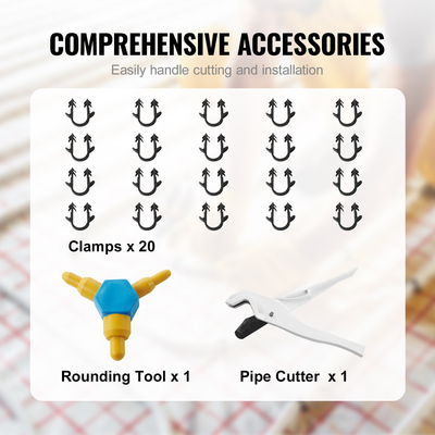 Σωλήνας VEVOR PEX-AL-PEX, 656 πόδια, 5/8&#039;&#039; Διάμετρος Αλουμινίου-Πλαστικού Σύνθετου Σωλήνα Οξυγόνο Φράγμα Ακτινοβόλο Δάπεδο Σωλήνας PEX, Πάχος 0,08&#039;&#039; Ακτινοβόλος Θερμικός Σωλήνας Δάπεδο Υδραυλικά Εσωτερικό στρώμα αλουμινίου Σωλήνας PEX