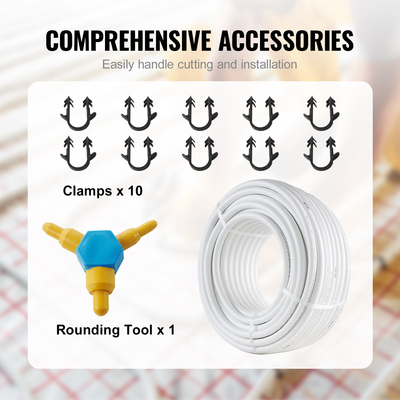 Σωλήνας VEVOR PEX-AL-PEX, 164 πόδια, διάμετρος 0,79&#039;&#039; Σύνθετος σωλήνας Αλουμινίου-Πλαστικού Οξυγόνου Φράγμα ακτινοβόλησης δαπέδου PEX, 0,08&#039;&#039; Πάχος ακτινοβόλος θερμότητας δαπέδου υδραυλικά Εσωτερικό στρώμα αλουμινίου Σωλήνας PEX