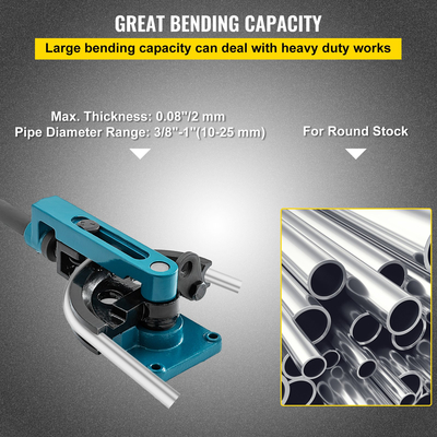 VEVOR Pipe Bender 3/8 έως 1 inch Pipe Tubing Bender Tube Bender 10 to 25mm Bending Formers Pipe Bender Σετ 7 στρογγυλές μήτρες Μέγεθος για χαλκό ορείχαλκος σωλήνας αλουμινίου από ανοξείδωτο χάλυβα