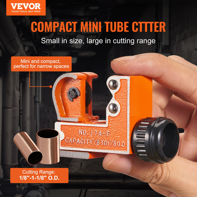 VEVOR Mini Tubing Cutter Copper Pipe Cutter 1/8&quot;-1-1/8&quot;OD for aluminium Plastic