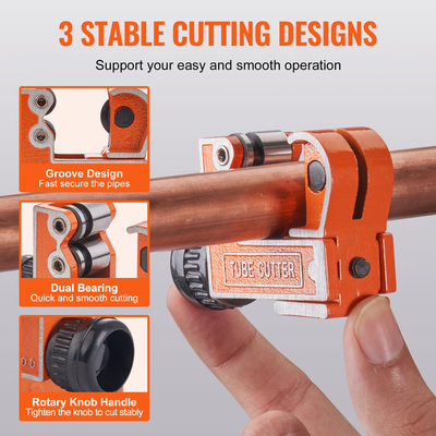 VEVOR Mini Tubing Cutter Copper Pipe Cutter 1/8&quot;-1-1/8&quot;OD for aluminium Plastic