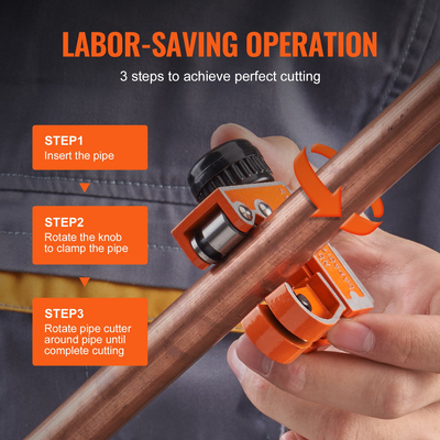 VEVOR Mini Tubing Cutter Copper Pipe Cutter 1/8&quot;-1-1/8&quot;OD for aluminium Plastic