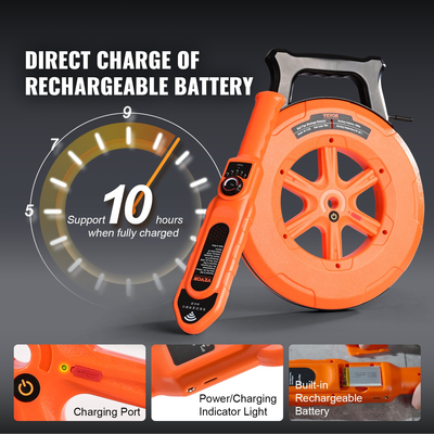 VEVOR Pipe Blockage Detector Locators 100ft/30m Αδιάβροχο για PVC Plastic Metal