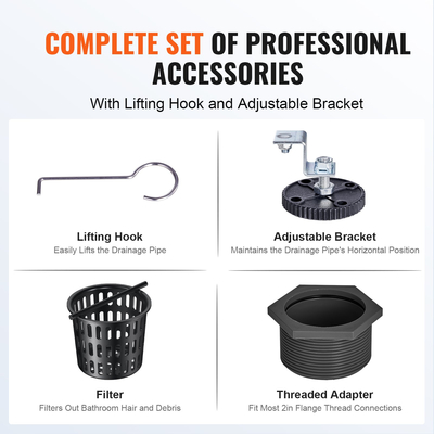 Γραμμική αποστράγγιση ντους VEVOR 610 mm με σχάρα τετράγωνης σχεδίασης, 304 από ανοξείδωτο ατσάλι ορθογώνιο στραγγιστικό δαπέδου, κομψή γραμμική αποχέτευση με φίλτρο μαλλιών, ματ μαύρο