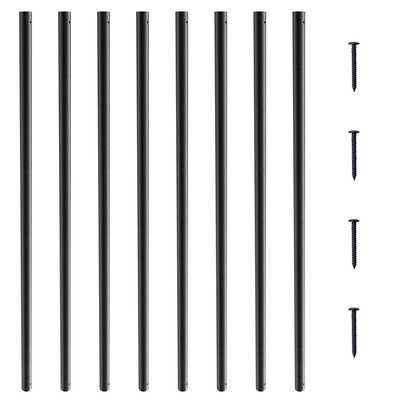 Μεταλλικά κάγκελα VEVOR Staircase, 3/4&#039;&#039; Στρογγυλά x 32&#039;&#039; Μακριά διακοσμητικά κάγκελα αλουμινίου, 101 Pack κιγκλίδωμα καταστρώματος με βίδες, κλασικό κιγκλίδωμα κοίλου καταστρώματος σατέν με μαύρη επίστρωση για βεράντα