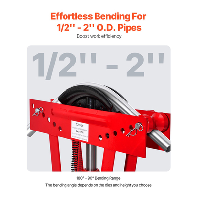 VEVOR Hydraulic Pipe Bender, 12 Ton Manual Pipe Bending Tool with 6 Die