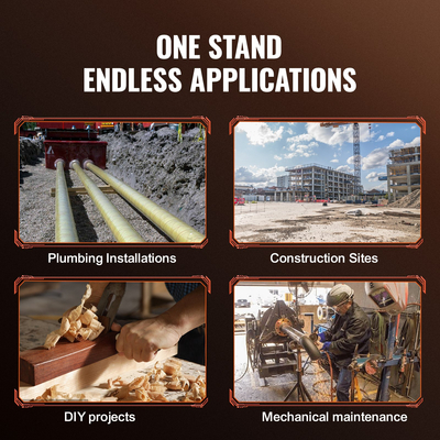 Βάση σωλήνων VEVOR, 2500LBS βαρέως τύπου Βάσεις σωλήνων, 27,2&quot;-52&quot; ρυθμιζόμενο ύψος V Βάση σωλήνων κεφαλής, 45# Ατσάλινο πτυσσόμενο στήριγμα για σωλήνες 1/2-12 ίντσες