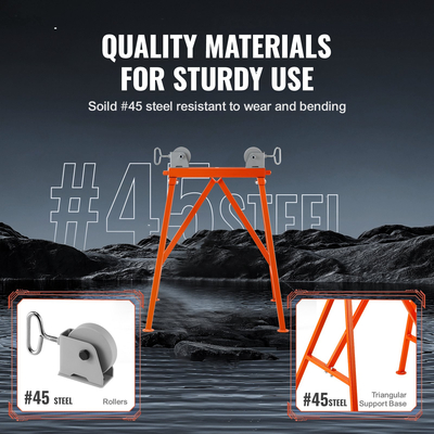 Βάση σωλήνων VEVOR με κεφαλή κυλίνδρου 2500 LBS φορτίο για σωλήνες 2-36 ιντσών 45# Steel